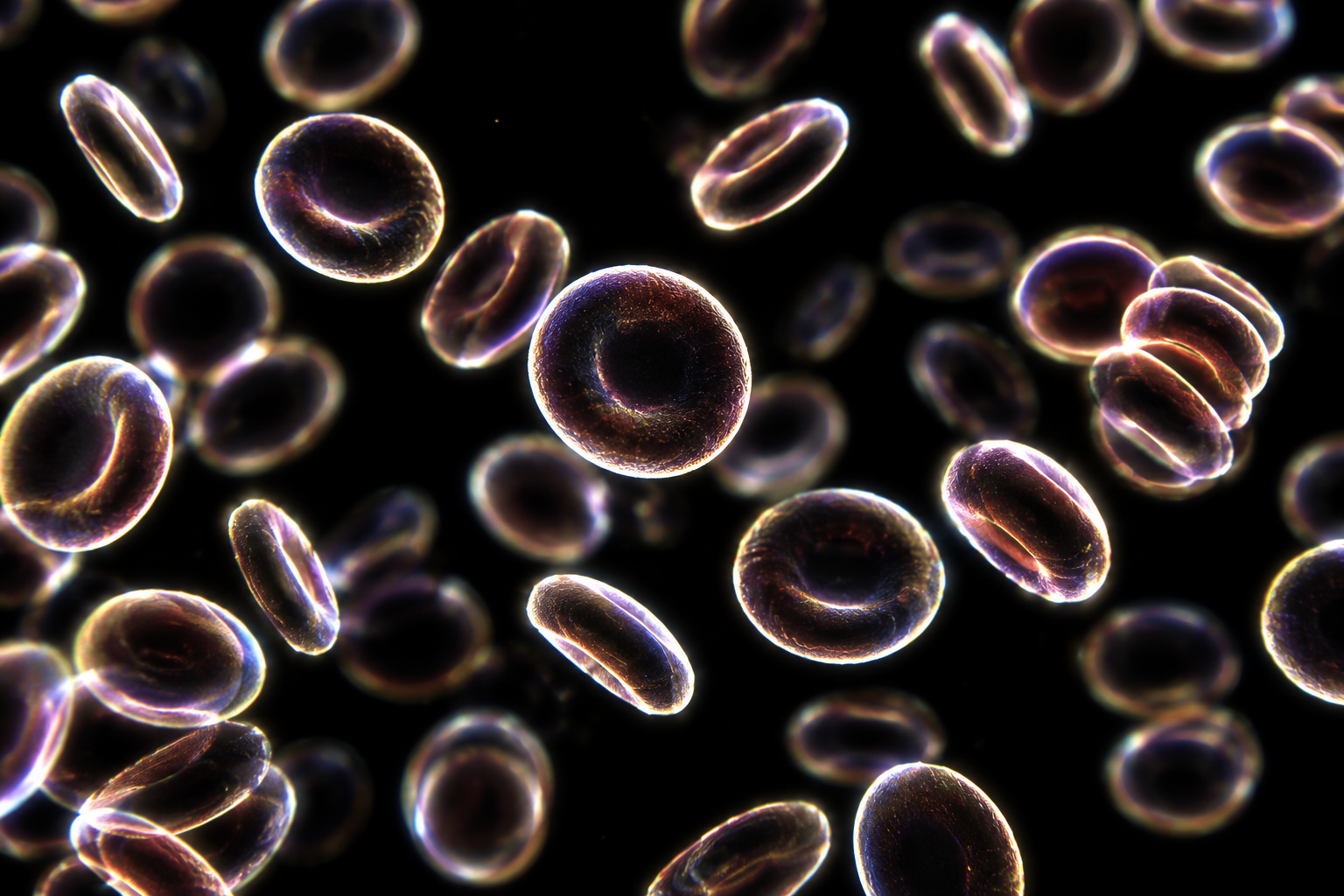 Imagem microscópica de células sanguíneas